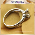 Gold Wedding Ring, Diamond 925 Sterling Silver Ring